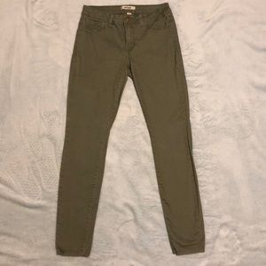 Olive green skinny jeans!